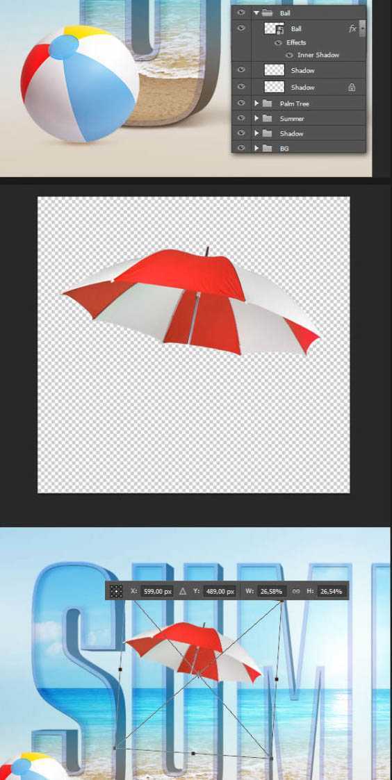 ‘Photoshop打造出休闲清爽的夏日海滩立体字‘