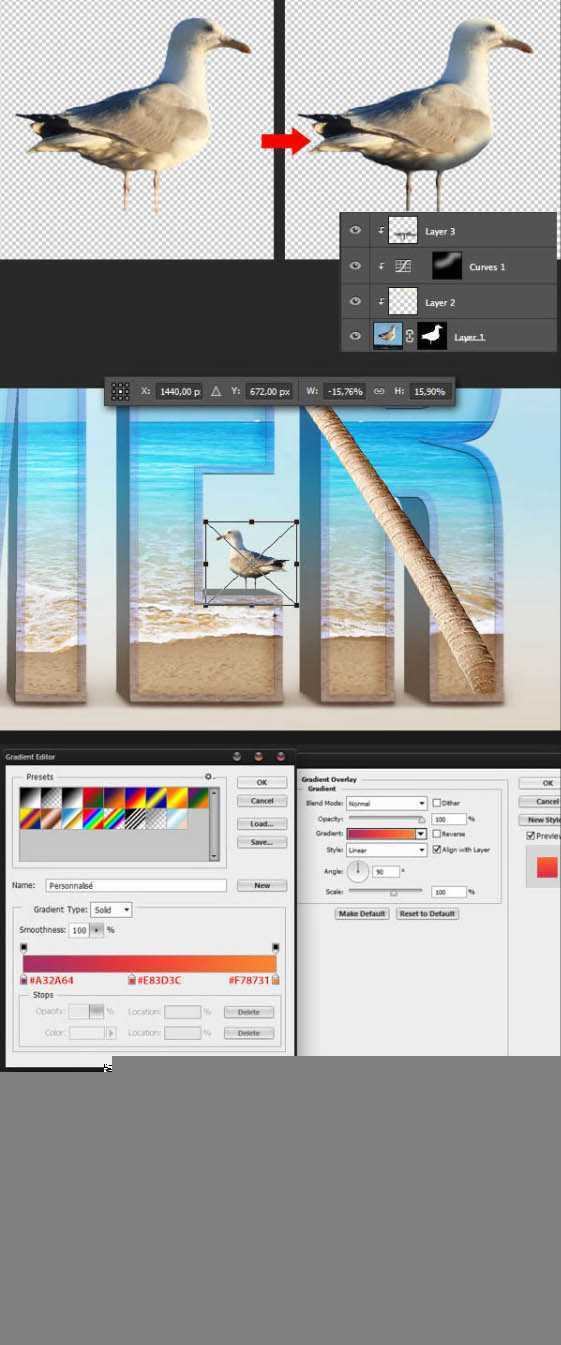 ‘Photoshop打造出休闲清爽的夏日海滩立体字‘