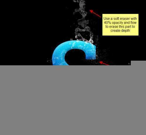 ‘Photoshop打造沾满水花的蓝色水晶字‘