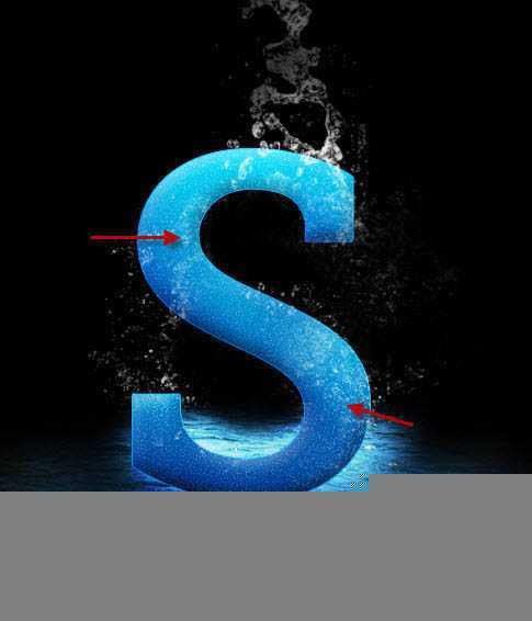 ‘Photoshop打造沾满水花的蓝色水晶字‘