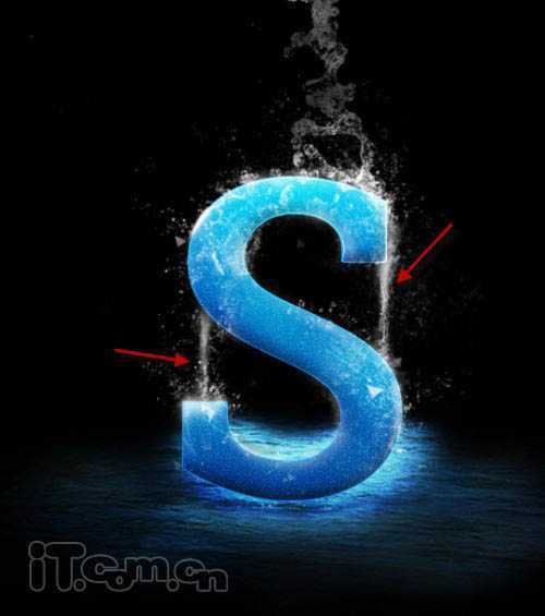 ‘Photoshop打造沾满水花的蓝色水晶字‘