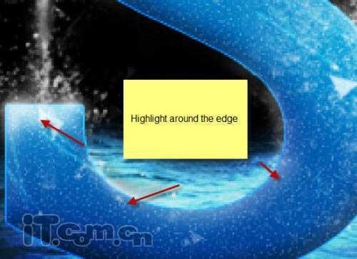 ‘Photoshop打造沾满水花的蓝色水晶字‘