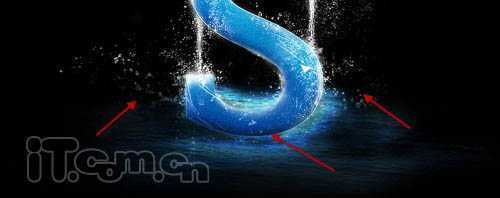 ‘Photoshop打造沾满水花的蓝色水晶字‘