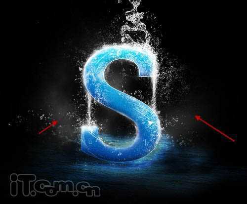 ‘Photoshop打造沾满水花的蓝色水晶字‘