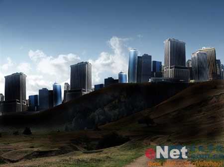 Photoshop照片合成:壮观辉煌的都市