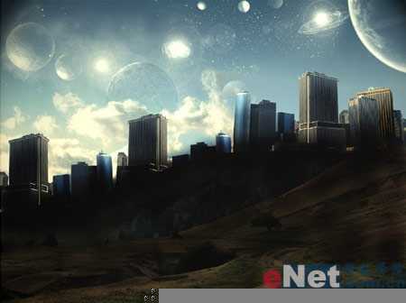 Photoshop照片合成:壮观辉煌的都市