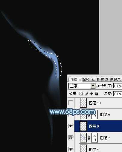 ‘Photoshop设计制作一缕简单的蓝色烟雾‘