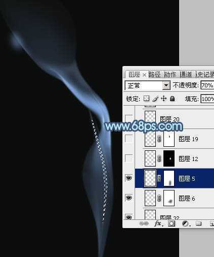 ‘Photoshop设计制作一缕简单的蓝色烟雾‘