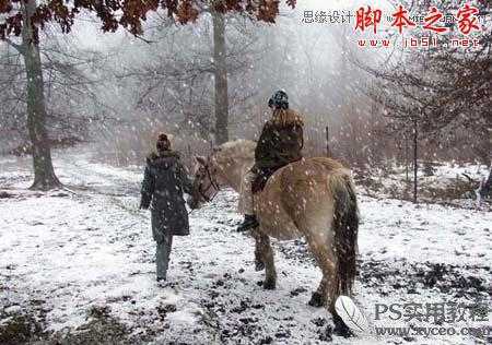‘Photoshop使用滤镜模拟逼真的雪花飘飞场景‘