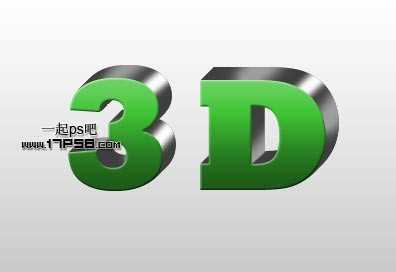 ‘photoshop设计制作3D立体金属字特效‘