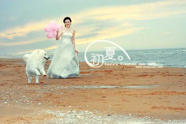 ‘photoshop为偏暗偏灰的海滩风景照调出明媚的初夏效果‘