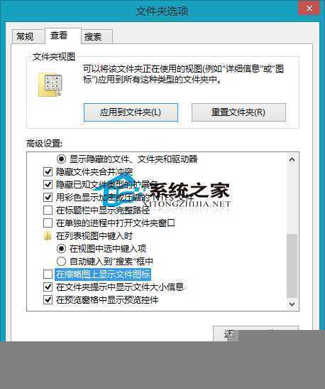 Win8禁止在缩略图上显示文件图标的方法