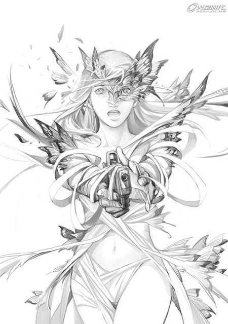 ‘photoshop鼠绘破茧而出的CG女孩‘