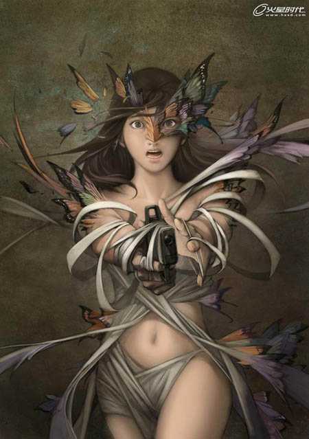 ‘photoshop鼠绘破茧而出的CG女孩‘