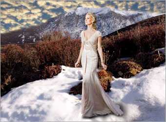 ‘Photoshop合成梦幻唯美的雪山上白色天使‘