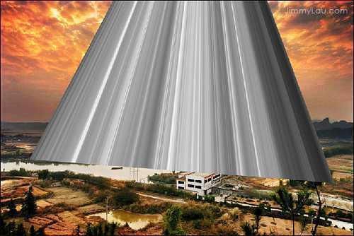 ‘Photoshop为山水图片制作模拟耶稣光(云间透射出来的光束)‘