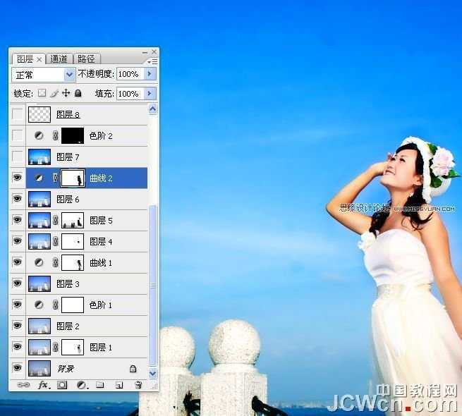 ‘Photoshop调出海景人物图片纯美的蓝色调‘
