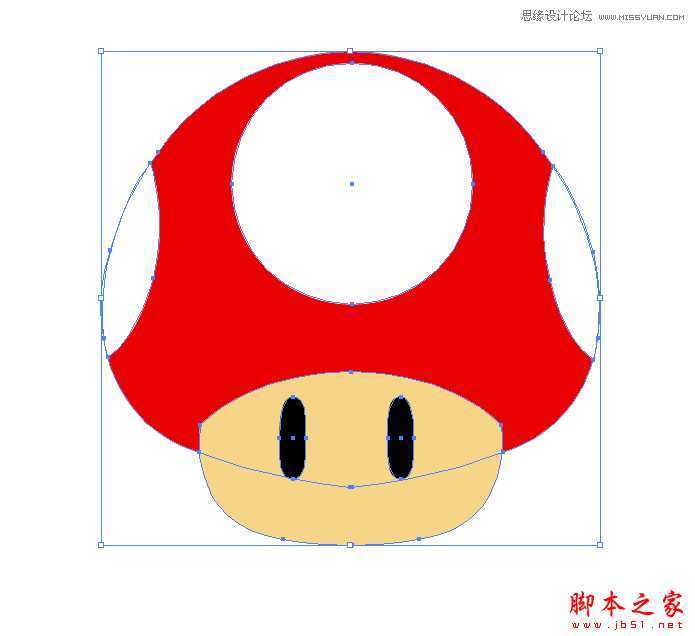 Illustrator绘制立体效果的逼真蘑菇,脚本之家
