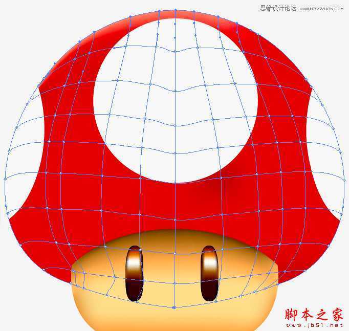 Illustrator绘制立体效果的逼真蘑菇,脚本之家