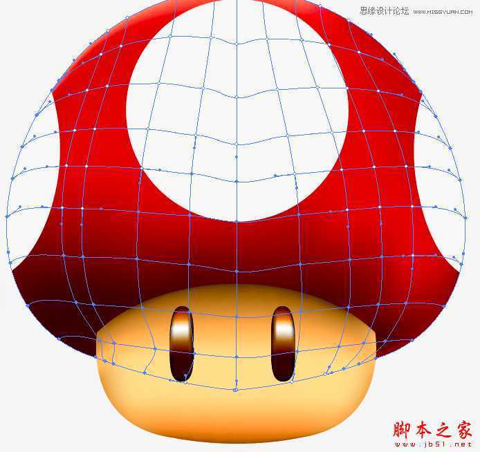 Illustrator绘制立体效果的逼真蘑菇,脚本之家