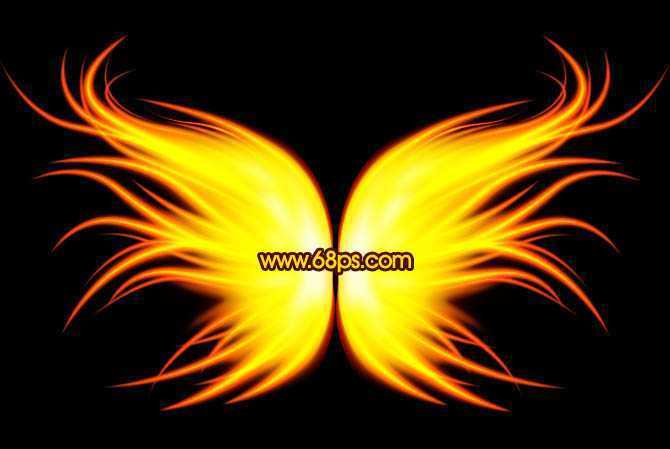 ‘Photoshop将给美女图片打造出绚丽梦幻的火焰光束翅膀效果‘