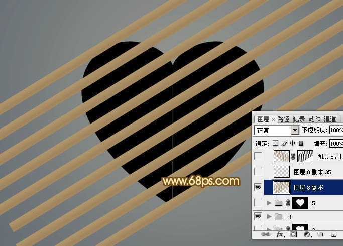 ‘Photoshop设计打造出一个逼真的竹条情人节心形‘