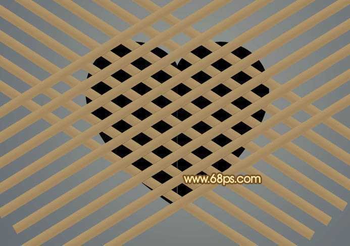 ‘Photoshop设计打造出一个逼真的竹条情人节心形‘