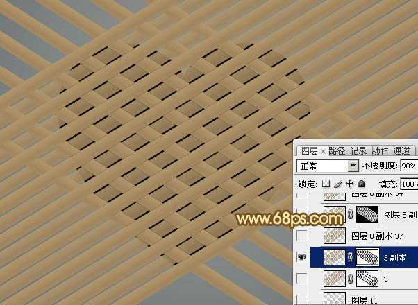 ‘Photoshop设计打造出一个逼真的竹条情人节心形‘