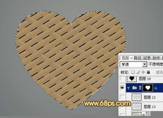 ‘Photoshop设计打造出一个逼真的竹条情人节心形‘