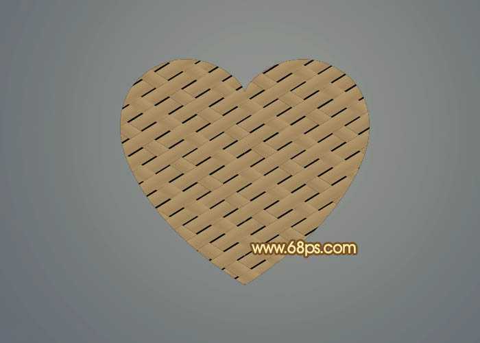 ‘Photoshop设计打造出一个逼真的竹条情人节心形‘