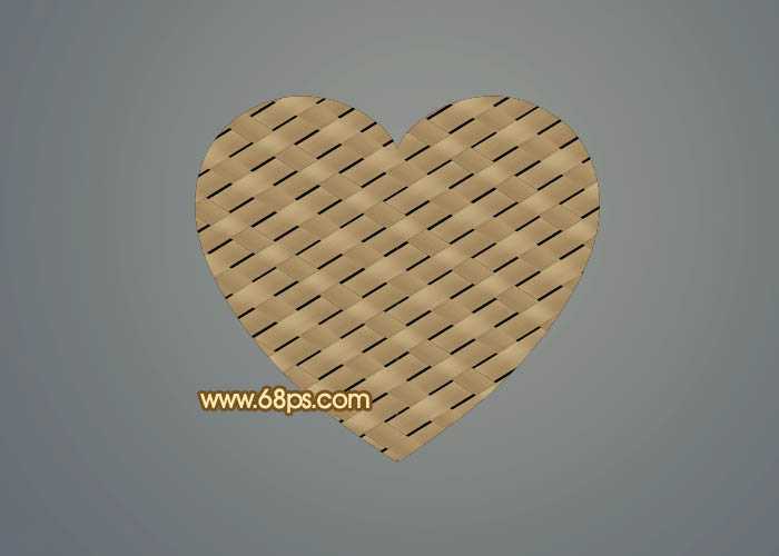‘Photoshop设计打造出一个逼真的竹条情人节心形‘