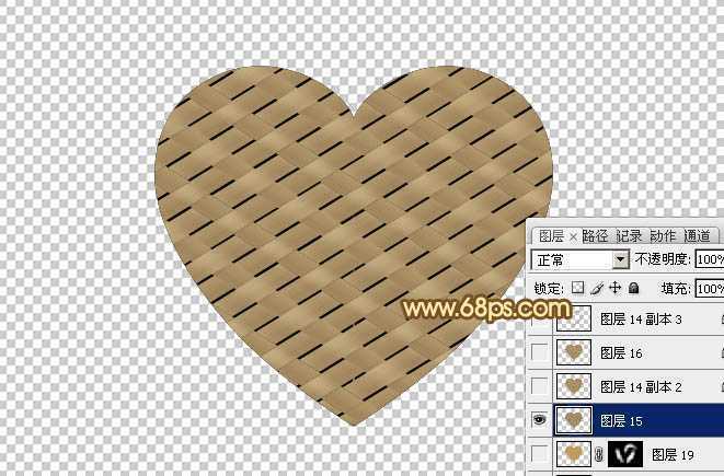 ‘Photoshop设计打造出一个逼真的竹条情人节心形‘