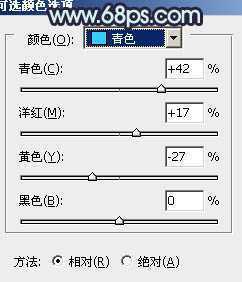 ‘Photoshop将外景人物图片调制成甜美的暗青色‘
