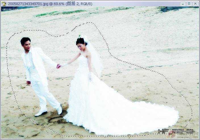 ‘photoshop为外景婚纱照添加粉色浪漫边框效果的教程‘