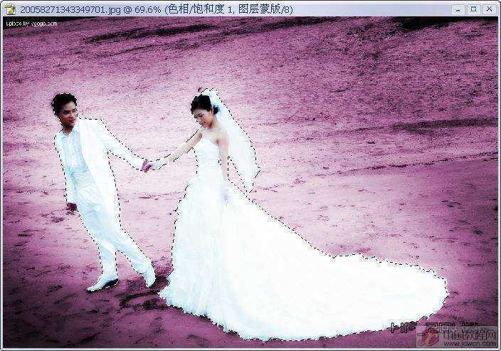 ‘photoshop为外景婚纱照添加粉色浪漫边框效果的教程‘