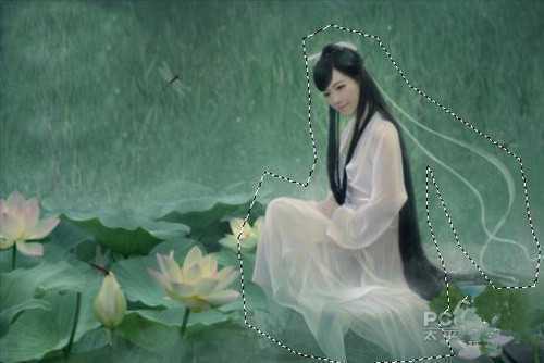 ‘Photoshop(ps)合成月夜镜湖美女图教程‘