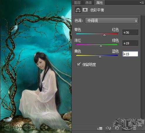 ‘Photoshop(ps)合成月夜镜湖美女图教程‘