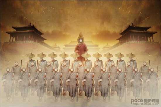 ‘Photoshop合成制作颓废人物列队场景‘