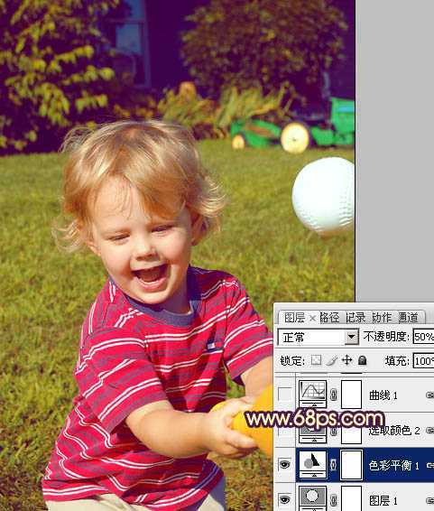 ‘Photoshop为儿童照片加上柔和阳光色‘