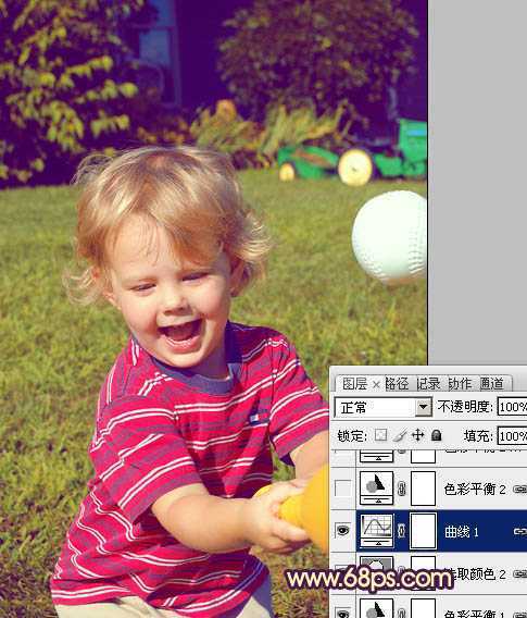 ‘Photoshop为儿童照片加上柔和阳光色‘