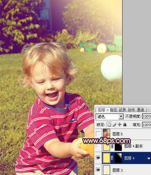 ‘Photoshop为儿童照片加上柔和阳光色‘
