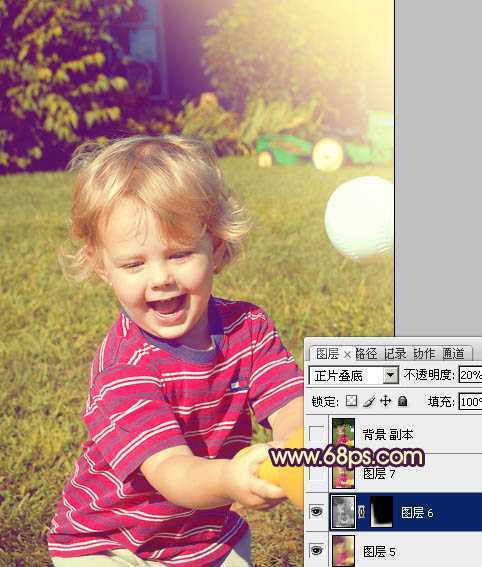 ‘Photoshop为儿童照片加上柔和阳光色‘