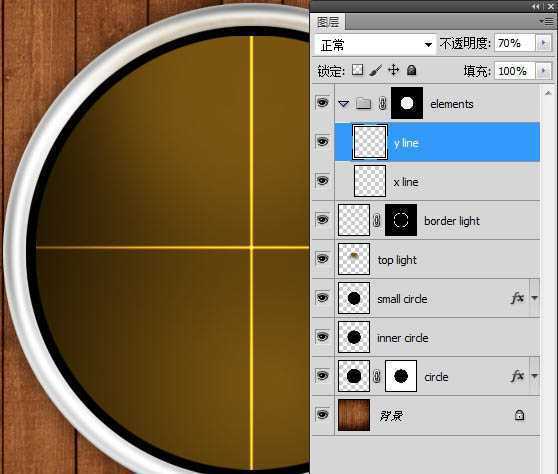 ‘Photoshop打造精致的金色扫描图标‘