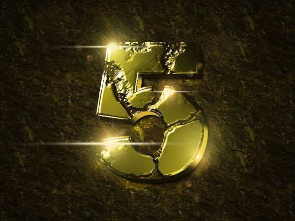 ‘ps制作超酷侵蚀黄金凹凸字体‘