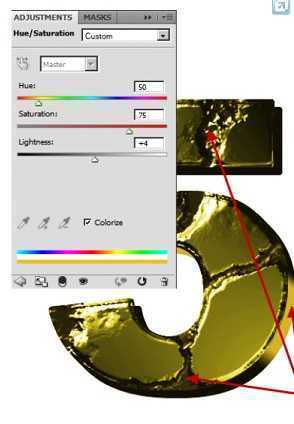 ‘ps制作超酷侵蚀黄金凹凸字体‘