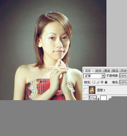 ‘Photoshop调出室内人物图片柔和甜美的黄绿色‘