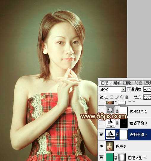 ‘Photoshop调出室内人物图片柔和甜美的黄绿色‘