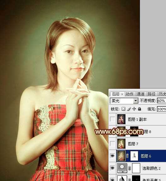 ‘Photoshop调出室内人物图片柔和甜美的黄绿色‘