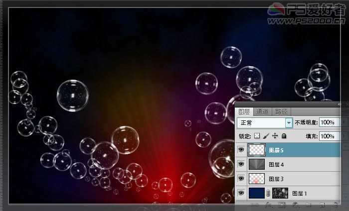 ‘Photoshop打造彩色的半透明的气泡字‘