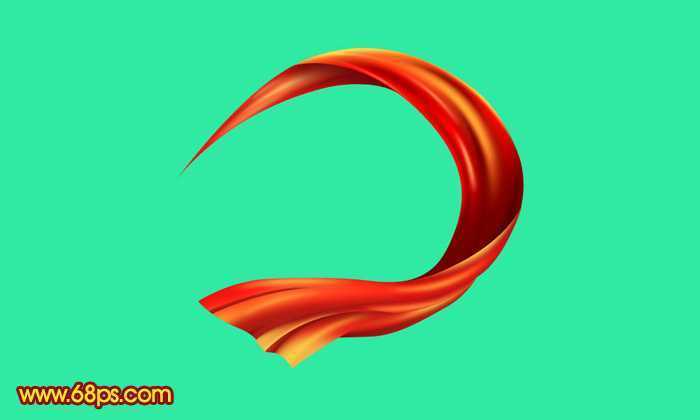 ‘Photoshop制作实用的橘红色装饰彩带‘